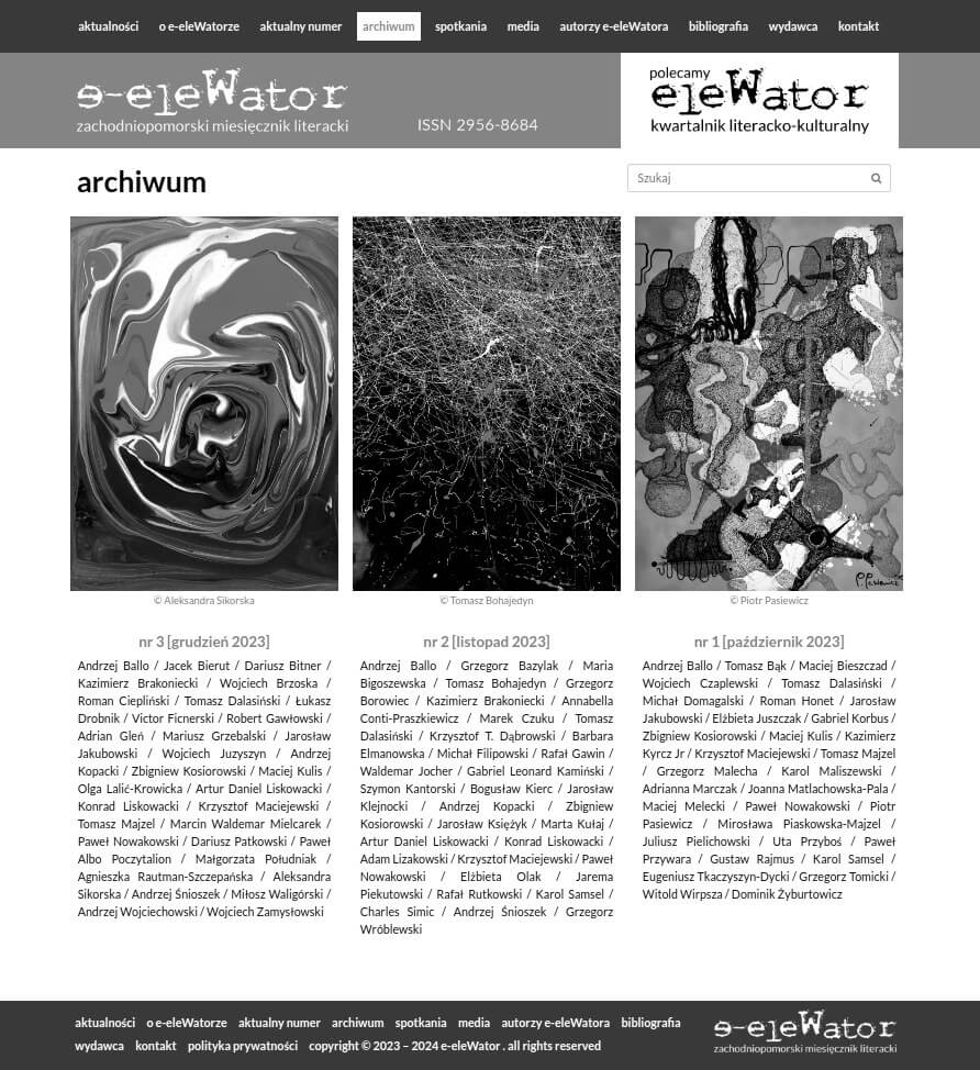 e-eleWator - Online West Pomeranian monthly literary magazine