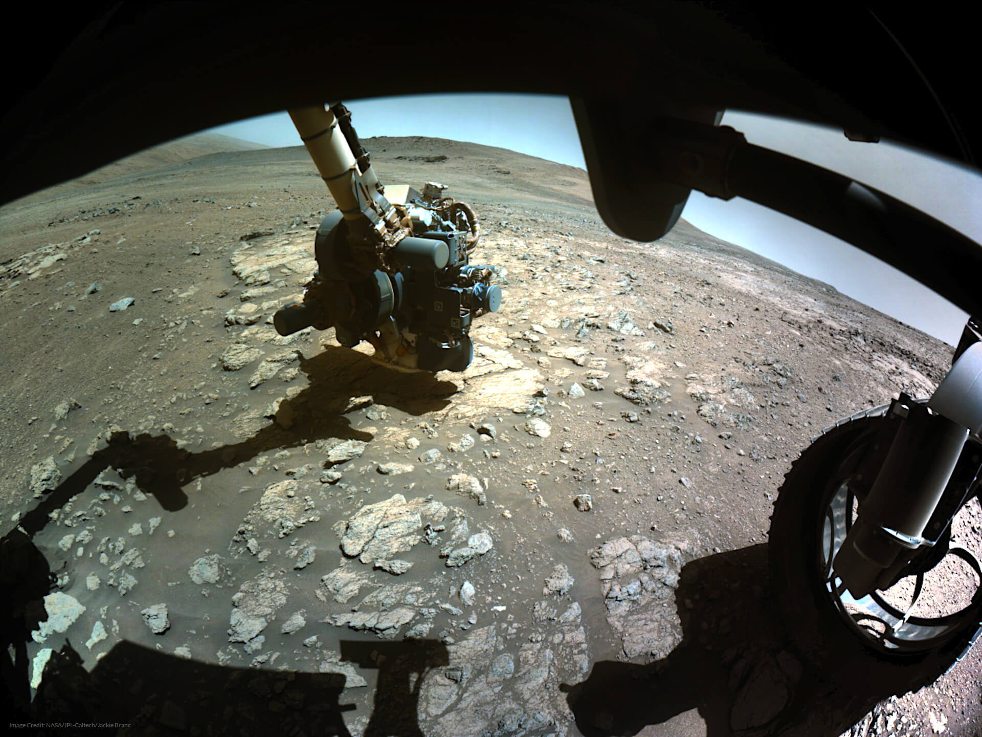 Mars Perseverance Sol 1377: Front Right Hazard Avoidance Camera (Hazcam) | processed / enhanced by Jackie Branc