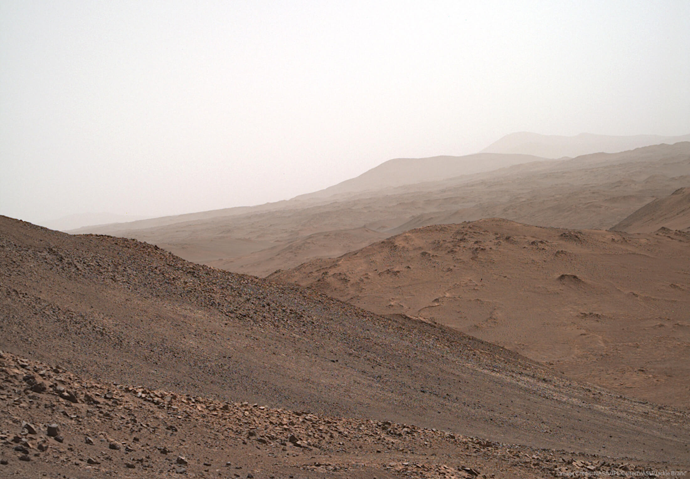 Mars Perseverance Sol 1412: Right Mastcam-Z Camera / enhanced Feb. 8, 2025 (Sol 1412) / 14:27:08 local solar time source image: Mars_Perseverance_ZR0_1412_0792297259_894EBY_N0680142ZCAM09468_0340LMJ Image Credit: NASA/JPL-Caltech/ASU/Jackie Branc