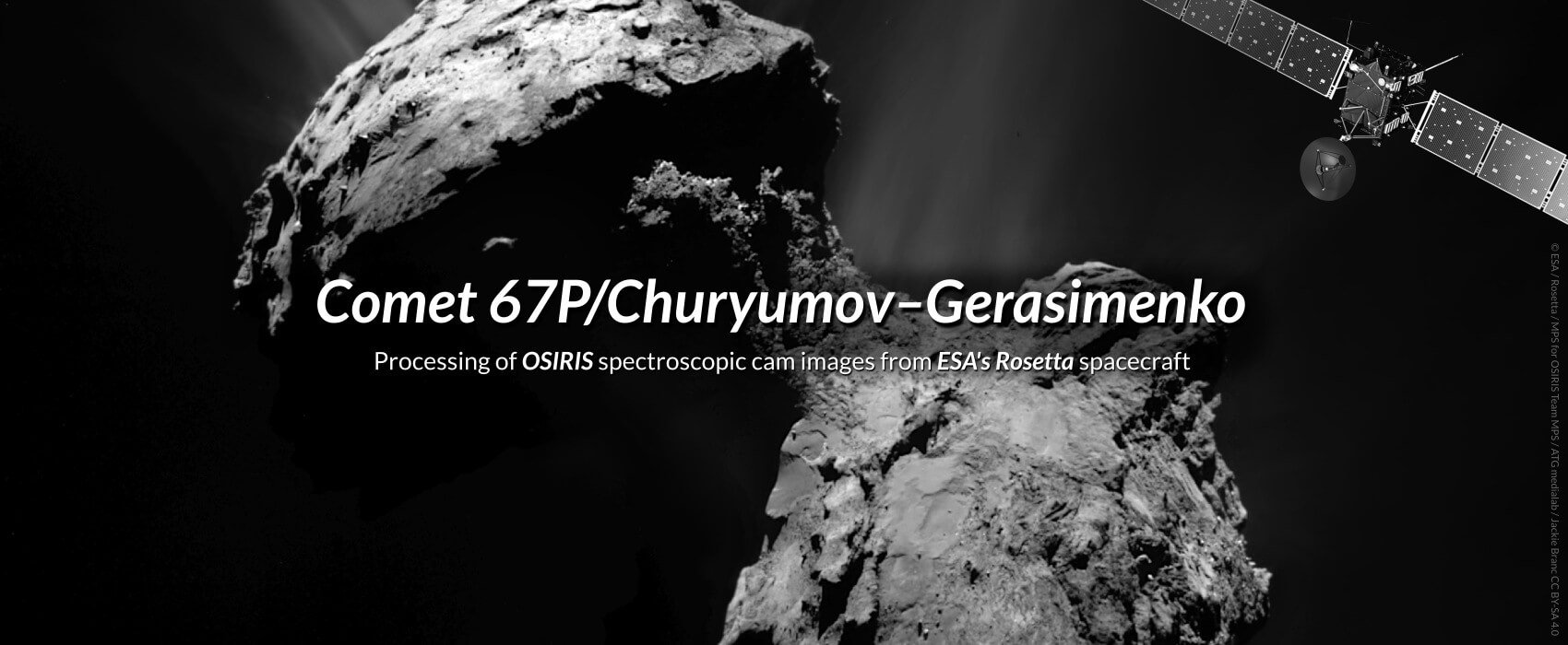 Comet 67P-Churyumov–Gerasimenko - Processing of OSIRIS spectroscopic cam images from ESA's Rosetta spacecraft | Credit: ESA / Rosetta / MPS for OSIRIS Team MPS / Jackie Branc CC BY-SA 4.0